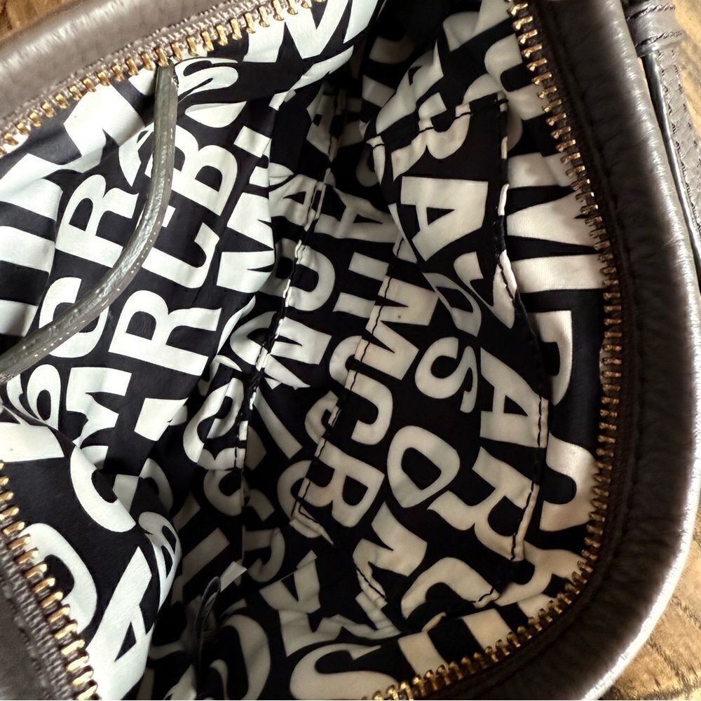 Marc Jacobs Classic Q Percy Leather Crossbody Bag Grey Gold - Picture 10 of 11